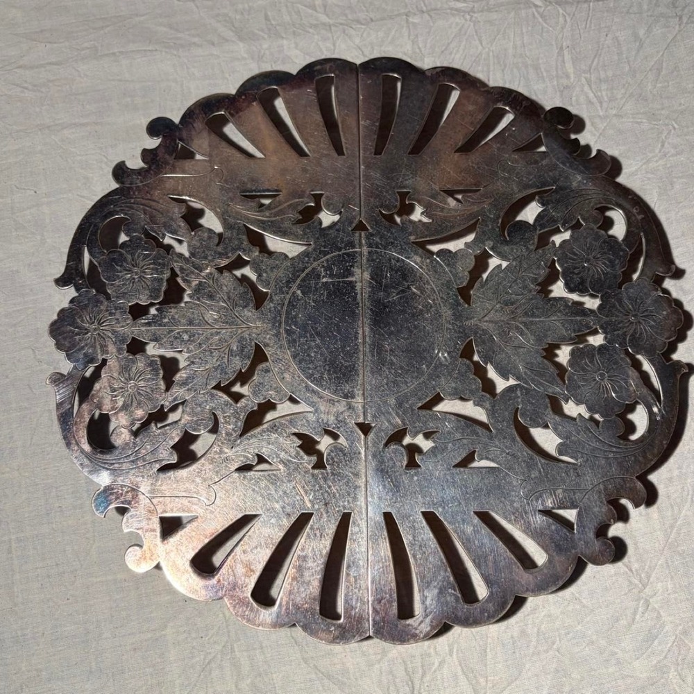 Vintage 1950s silver-plated trivet